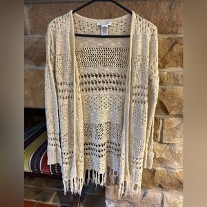 99 Jane Street Cream Knit Cardigan size Small